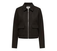 Kurzjacke ONLY "ONLVELA ZIP SHORT JACKET OTW", Damen, Gr. XL, chocolate torte detail:melange, Web, Obermaterial: 92% Polyester, 8% Viskose, meliert, hüftlang, Jacken (55206435-XL) chocolate torte deta