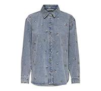 ONLY Relaxed Fit Jeansbluse aus reiner Baumwolle Modell 'VERA' in Jeansblau, Größe S