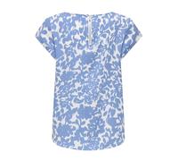 Shirtbluse ONLY "ONLVIC S/S AOP TOP NOOS PTM", Damen, Gr. 38, riviera aop:forest flower, Web, Obermaterial: 97% Polyester, 3% Elasthan, bedruckt, regular fit hüftlang, Rundhals, Blusen Shirtbluse, mit