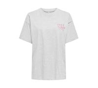 Kurzarmshirt ONLY "ONLVIVVI LIFE S/S LOVELY TOP JRS", Damen, Gr. M, grau (light grau melange print:cozy bear), Jersey, Obermaterial: 100% Baumwolle, Modisch, regular fit normal, Rundhals, Shirts (5230