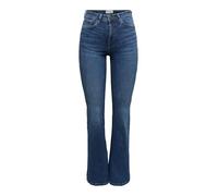 Bootcut-Jeans ONLY "ONLWAUW HW FLARED DNM TAI540", Damen, Gr. S (36), Länge 32, blau (dunkelblau denim), Denim/Jeans, Obermaterial: 83% Baumwolle, 15% Polyester, 2% Elasthan, unifarben, Jeans (2508862