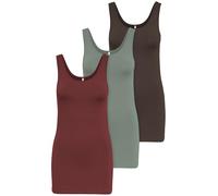 ONLY 3er Pack Damen Basic Tops Tank Top dunkel blau lang 15201465 Farb Mix 8 XL