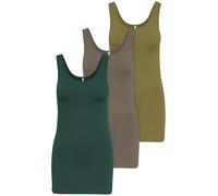 ONLY 3er Pack Damen Basic Tops Tank Top dunkel blau lang 15201465 Farb Mix 9 L