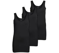 ONLY 3er Pack Damen Basic Tops Tank Top schwarz lang 15201465 (XS, Schwarz (Black))