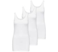ONLY 3er Pack Damen Basic Tops Tank Top weiß lang 15201465 (S, Weiß (White))