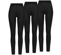 ONLY 3er Pack Damen Leggings Onllive Love Long Stretch Hose schwarz