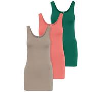 ONLY 3er Pack Damen Oberteile Basic Tank Tops weiß, schwarz, grau, blau, Creme Frauen Shirt lang Sommer Shirts Top 15201465 (XS, Farbmix 1)