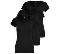 ONLY 3er Pack Damen T-Shirt 15209153 Black-M