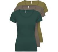 ONLY 3er Pack Damen T-Shirt 15209153 Farb Mix 10-XS