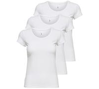 ONLY 3er Pack Damen T-Shirt schwarz oder weiß Kurzarm lang Basic Sommer T-Shirts XS S M L XL 15209153