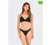 ONLY 3er-Set: Slips in Schwarz - Größe L | Damen Unterteile