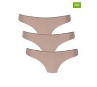 ONLY 3er-Set: Slips in Taupe - Größe L | Damen Unterteile
