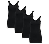 ONLY 4er Pack Damen LIVE Love Long Oberteile Basic Tank Tops, Tank Tops in Schwarz Weiß Mehrfarbig (DE/NL/SE/PL, Alphanumerisch, XL, Regular, Regular, Schwarz)