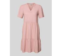 Only A-Linie Freizeitkleid aus Viskose-Leinen-Mix Modell 'TIRI-GOA' in Hellrosa, Größe M