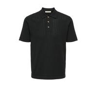 ONLY and SONS ONSMOON REG 12 SS POLO KNIT NOOS Poloshirt schwarz in M