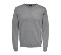 ONLY and SONS ONSWYLER LIFE REG 14 LS CREW KNIT NOOS Strickpullover grau meliert in M