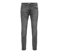 Only & Sons Herren-Jeans Warp Grey DCC 2051 – Skinny Fit, niedrige Taille, grau W33L34