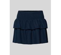 Only Ausgestellter Mini-Rock aus Viskose-Leinen-Mix Modell 'GOA' in Marine, Größe S
