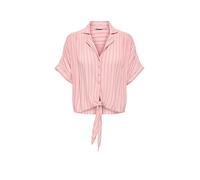 ONLY Kurzarmbluse ONLPAULA LIFE S/S TIE SHIRT WVN NOOS 100% Viskose gestreift V-Ausschnitt Damen S