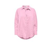 Hemdbluse ONLY "ONLZAZIMA L/S LOOSE SHIRT WVN NOOS", Damen, Gr. S, pink lady, Web, Obermaterial: 84% Modal, 16% Polyester, unifarben, oversize Po-bedeckend, Blusen Hemdbluse (81363720-S) pink lady
