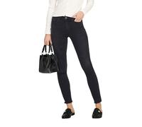 Ankle-Jeans ONLY "ONLBLUSH MID SK ANK RW REA1099 NOOS", Damen, Gr. XS (34), Länge 32, schwarz (schwarz denim), Denim/Jeans, Obermaterial: 92% Baumwolle, 6% Polyester, 2% Elasthan, Abriebeffekte, skinn