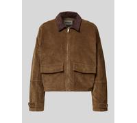 Only Boxy Fit Cordjacke aus Baumwoll-Mix Modell 'GLOBAL' in Mittelbraun Mel, Größe M