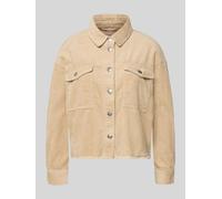 Only Boxy Fit Cordjacke aus reiner Baumwolle Modell 'MARINA-ENY LIFE' in Sand, Größe XL