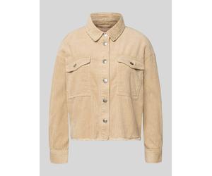 Only Boxy Fit Cordjacke aus reiner Baumwolle Modell 'MARINA-ENY LIFE' in Sand, Größe XL