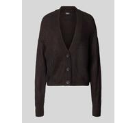 ONLY Boxy Fit Strickjacke mit V-Ausschnitt Modell 'CAROL' in Black, Größe L