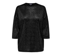 ONLY CARMAKOMA Damen Carsilvery Glamour Lurex 3/4 Top Noos, Black, Medium