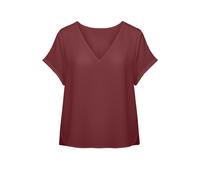 ONLY CARMAKOMA - CARBELLY MIKASI SS V-NECK TOP AOP Brick Red - Gr. - 46