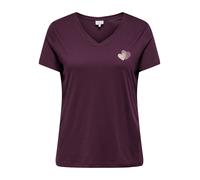 ONLY CARMAKOMA - CARBONNIE LIFE S/S V-NECK REG TEE JRS mauve wine - Gr. - M-46/48