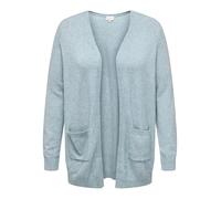 Strickjacke ONLY CARMAKOMA "CARESLY L/S OPEN CARDIGAN NOOS KNT", Damen, Gr. XL, arona detail:melange, Strick, Obermaterial: 50% Viskose, 27% Nylon, 23% Polyester, meliert, Casual, regular fit hüftbede