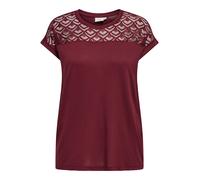 ONLY CARMAKOMA - CARFLAKE S/S MIX TOP JRS NOOS Ruby Wine - Gr. - 42/44