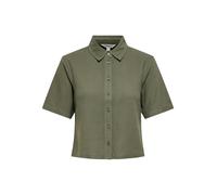 Only Carmakoma Damenhemd Frau Cargoa S/s Leinen Bluse Cc Pnt Grün Größe S