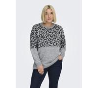 ONLY CARMAKOMA - CARJADE ANIMAL L/S O-NECK KNT Light Grey Melange - Gr. - M-46/48