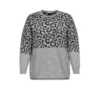 ONLY CARMAKOMA - CARJADE ANIMAL L/S O-NECK KNT NOOS light grey melange, M-46/48