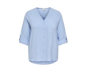 ONLY CARMAKOMA - CARJANA METTE LIFE V-NECK LS SHIRT NOOS Chambray Blue - Gr. - 44