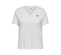 ONLY CARMAKOMA - CARKITA S/S V-NECK LOGO TOP JRS Cloud Dancer - Gr. - 54