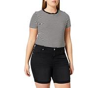 Jeansshorts ONLY CARMAKOMA "CARLAOLA HW SHORTS AZG573 DNM" Gr. 46, N-Gr, schwarz, Damen, Denim/Jeans, Obermaterial: 98% Baumwolle, 2% Elasthan, unifarben, Jeans, mit schmalem Umschlag (60668021-46) sc