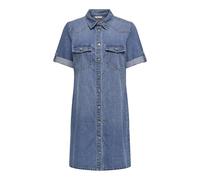 Jeanskleid ONLY CARMAKOMA "CARLISA S/S DNM DRESS GUA NOOS", Damen, Gr. 48, N-Gr, medium blau denim, Obermaterial: 90% Baumwolle, 10% Viskose, unifarben, regular fit normal, Kleider (11290659-48) mediu