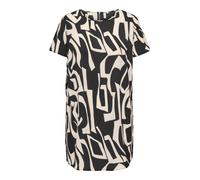 Sommerkleid ONLY CARMAKOMA "CARLUX SS TUNIC DRESS WVN NOOS", Damen, Gr. 46, N-Gr, schwarz aop:vendome geo, Web, Obermaterial: 97% Polyester, 3% Elasthan, bedruckt, modisch, loose fit kniefrei, U-Boot-