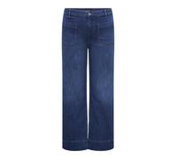 High-waist-Jeans ONLY CARMAKOMA "CARMADISON-WAUW HW POCKET WIDE BOX NOOS", Damen, Gr. 46, Länge 32, blau (dunkelblau denim), Denim/Jeans, Obermaterial: 86% Baumwolle, 13% Polyester, 1% Elasthan, unifa
