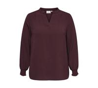 ONLY CARMAKOMA - CARMETTA LIFE V-NECK LS TOP WVN NOOS tawny port - Gr. - 42