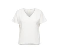 ONLY CARMAKOMA - CARMETTA LIFE V-NECK SS TOP WVN NOOS Cloud Dancer - Gr. - 50