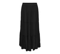 Maxirock ONLY CARMAKOMA "CARMIKKA LONG SKIRT WVN NOOS", Damen, Gr. S, schwarz, Web, Obermaterial: 100% Viskose, unifarben, lang, Röcke Maxirock, mit Volant (99949318-S) schwarz