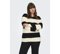 ONLY CARMAKOMA - CARNEW DARIA L/S STRIPE PULLOVER KNT Black - Gr. - 44