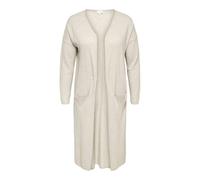 Strickjacke ONLY CARMAKOMA "CARNEW ESLY LS OPEN LONG CARDIGAN NP KNT", Damen, Gr. L, nacreous cloud detail:melange, Strick, Obermaterial: 50% Viskose, 27% Nylon, 23% Polyester, meliert, ca. Mitte Wade