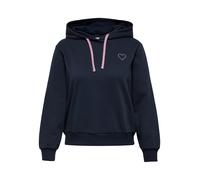 Kapuzensweatshirt ONLY CARMAKOMA "CARNOLI L/S HEART HOOD SWT NOOS", Damen, Gr. S, night sky detail:rose gold strings, heart emb, Sweatware, Obermaterial: 60% Baumwolle, 40% Polyester, bedruckt, unifar