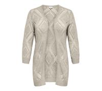 Strickjacke ONLY CARMAKOMA "CARPAMELA 4/5 OPEN CARDIGAN KNT", Herren, Gr. M, birch, Strick, Obermaterial: 55% Polyacryl, 45% Nylon, unifarben, V-Ausschnitt, Strickjacken Strickjacke (64498520-M) birch